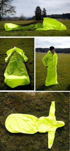 A tent that you can wear as a jacket. Finally, camping is fashionable again! 