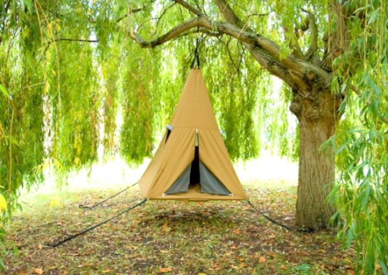 A teepee you can hang from a tree. It's everything you want from a tree house without any of the having to build it.