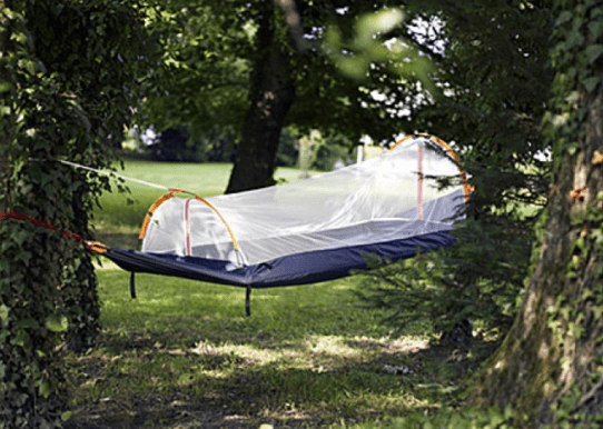 All the protection of a tent meets all of the laid-back chillness of a hammock.