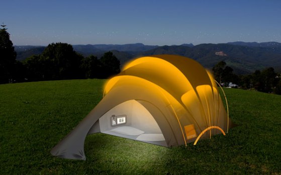 This tent absorbs sunlight during the daytime so it can illuminate the nighttime. Never get lost on your way back from peeing in the bushes again.