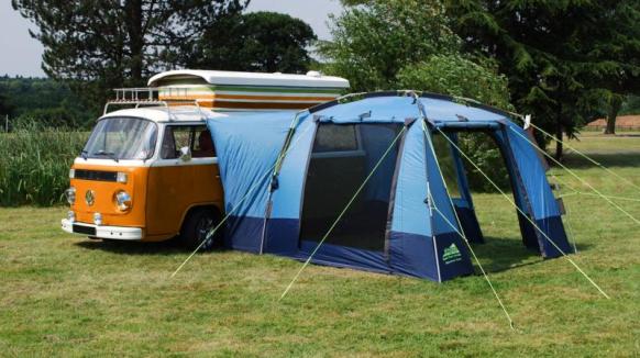 Khyam Motordome Tourer – £320 Said to be the fastest erecting drive-away awning on the market.  Built using the unique Rapidex pole system, it can be erected in minutes, or even seconds (the record currently stands at just 22 seconds!). The super-fast nature and lightweight canopy poles make this drive-away awning a Godsend when pitching or de-camping in the rain. Let us know if you beat the current erection record. www.campervantastic.com